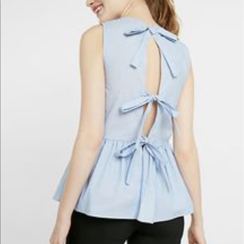 Bow tie denim top